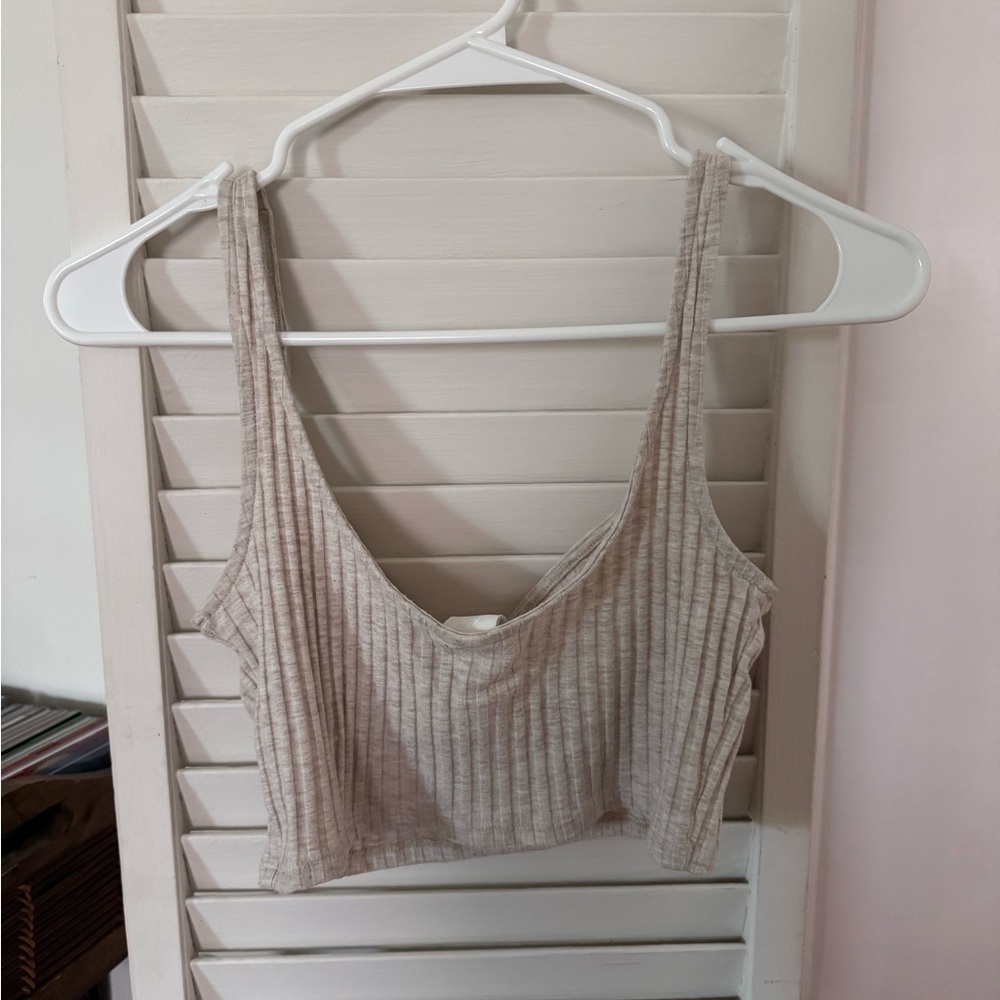 H&M Ribbed Beige Tank Top